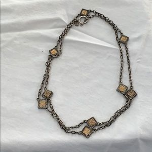 Tat2 Silver Coin and Crystal Necklace